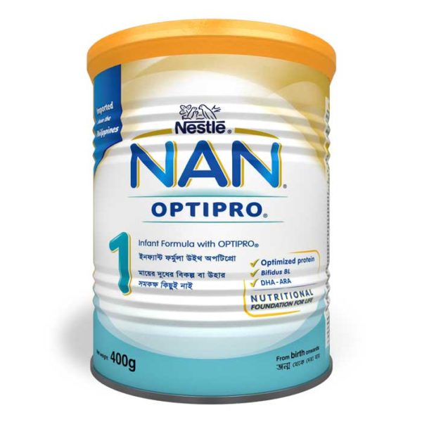 Nestlé NAN OPTIPRO 1 Infant Formula Milk Powder Tin (0 - 6 Months) 400 gm