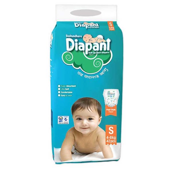 Bashundhara Diapant Baby Diaper S (4-8 kg) 42 pcs