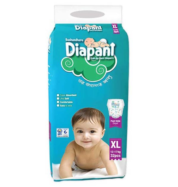 Bashundhara Diapant Baby Diaper XL (12-17 kg) 32 pcs