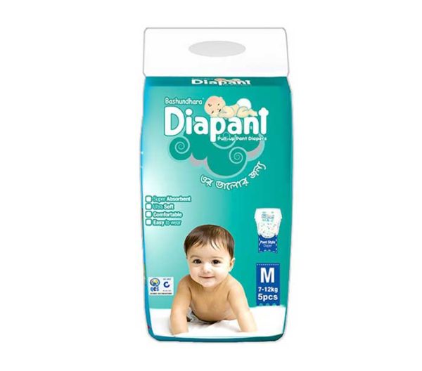 Bashundhara Diapant Baby Diaper M (7-12 kg) 5 pcs