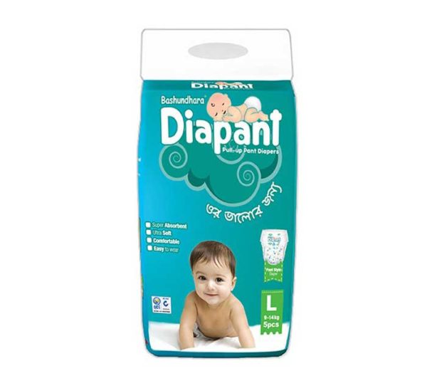 Bashundhara Diapant Baby Diaper L (9-14 kg) 5 pcs