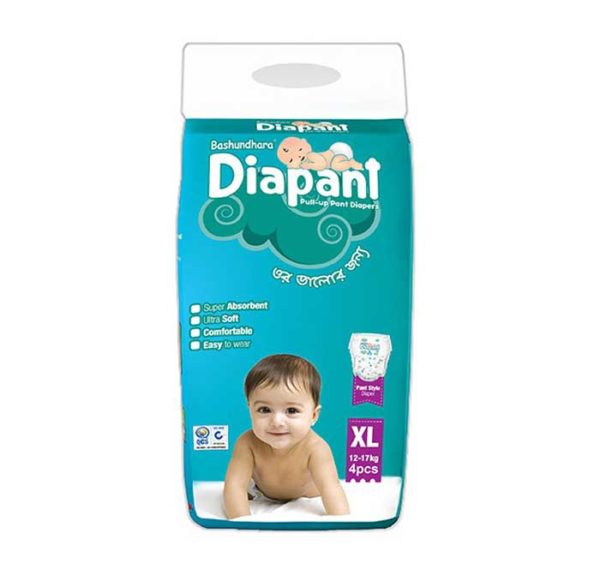 Bashundhara Diapant Baby Diaper XL (12-17 kg) 4 pcs