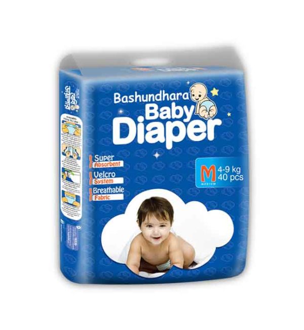 Bashundhara Baby Diaper Belt ST Series M (4-9 kg) 40 pcs