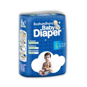 Bashundhara Baby Diaper Belt ST Series L (7-18 kg) 32 pcs
