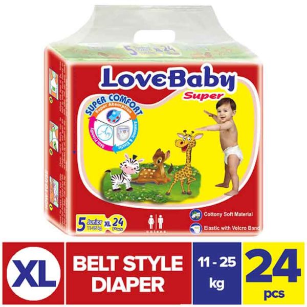 Love Baby Junior Belt Diaper XL (11-25 kg) 24 PCS