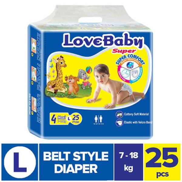 Love Baby Maxi Belt Diaper L (7-18 kg) 25 PCS