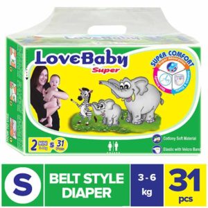 Love Baby Mini Belt Diaper S (3-6 kg) 31 PCS